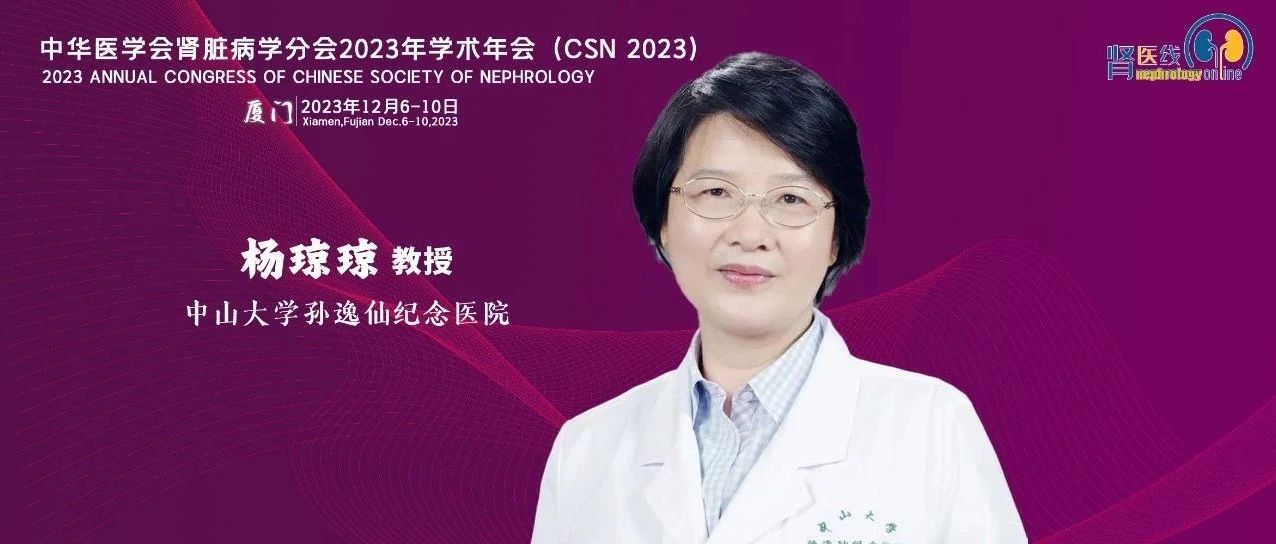 杨琼琼教授：肾脏疾病中西医诊断标准的统一和评估方法的建立丨CSN 2023