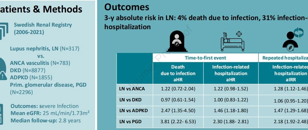 KI最新研究：与其他病因所致的CKD相比，狼疮肾炎患者严重感染风险显著增加，免疫抑制剂使用是重要影响因素