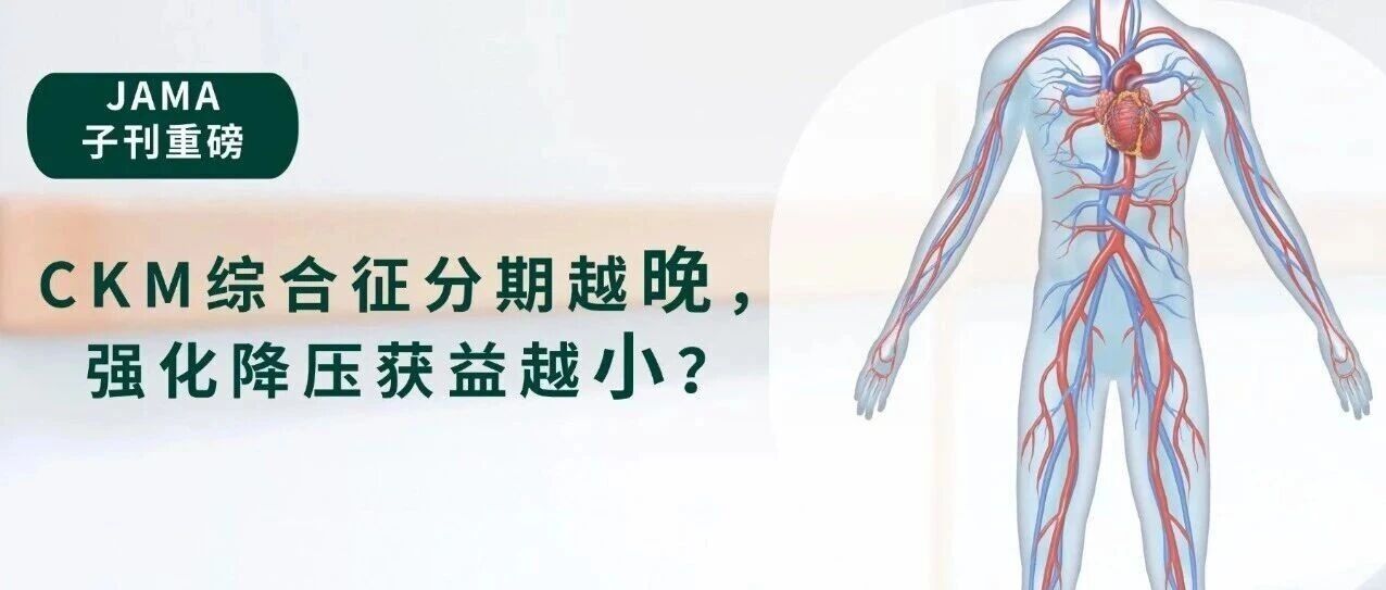 JAMA子刊重磅：CKM综合征分期越晚，强化降压获益越小？3.3万中国数据给出答案